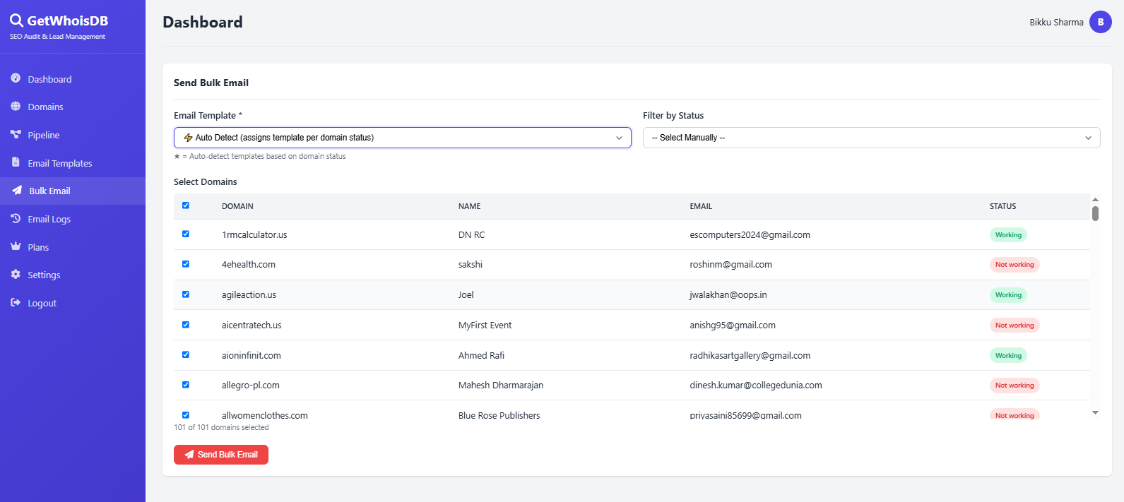 Bulk email